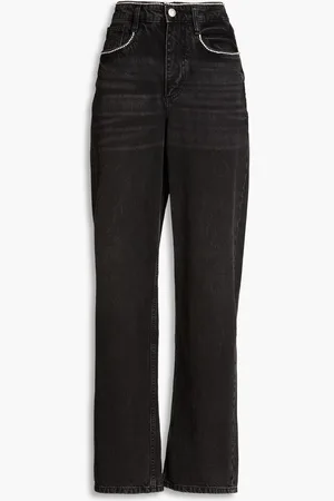 Maje Crystal-embellished high-rise wide-leg jeans