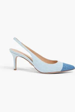 VERONICA BEARD Liliana 70 two-tone denim slingback pumps - Blue