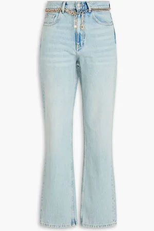 Maje Embellished high-rise straight-leg jeans - Blue