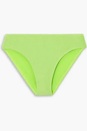 GOOD AMERICAN Sparkle metallic neon bikini briefs - Green