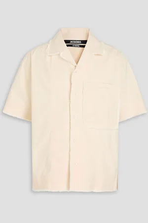 Jacquemus Artichaut frayed cotton-canvas shirt - White