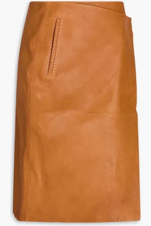 By Malene Birger Leather wrap skirt - Brown