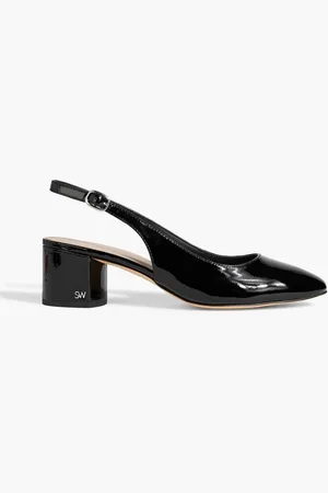 Stuart Weitzman Bridget patent-leather slingback pumps