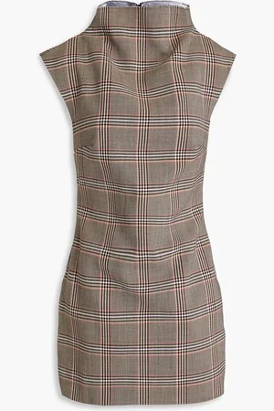 16Arlington Nyx checked jacquard mini dress - Neutral