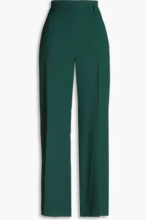 Maje Slub twill wide-leg pants - Green