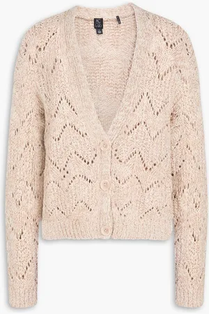 AUTUMN CASHMERE Pointelle-knit cotton cardigan - Neutral
