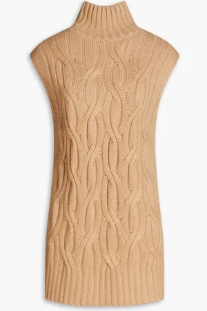 AUTUMN CASHMERE Cable-knit turtleneck vest - Neutral