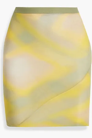 Rick Owens Printed cupro stretch-mesh mini skirt