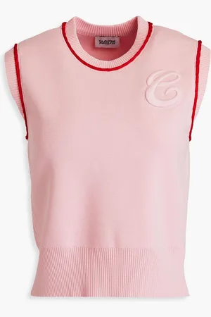 Claudie Pierlot Embroidered knitted vest - Pink