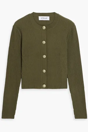 Derek Lam Ribbed cotton-blend cardigan - Green