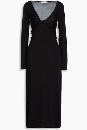 Vince Twist-front stretch-knit midi dress