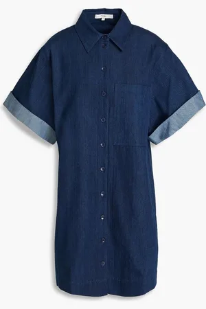 tibi Denim mini shirt dress - Blue