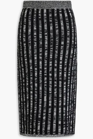 Joseph Space-dyed jacquard-knit wool and cashmere-blend midi skirt