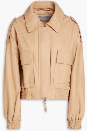 SHOREDITCH SKI CLUB Rhian leather bomber jacket - Neutral