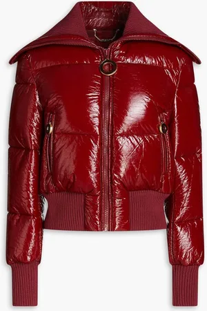 ZIMMERMANN Quilted faux patent-leather down jacket - White