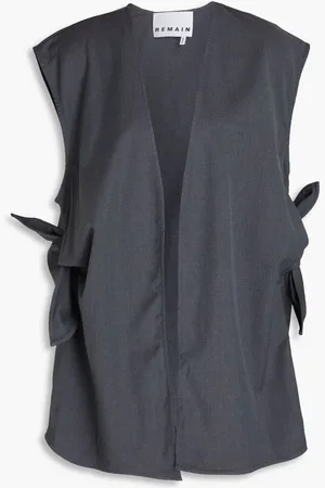 REMAIN Birger Christensen Knotted twill vest - Gray