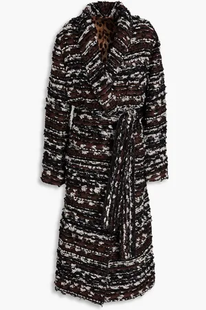 Dolce & Gabbana Belted tweed coat - Brown