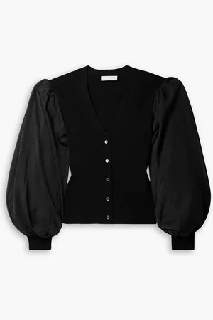 ULLA JOHNSON Quinn ribbed-knit and jersey cardigan