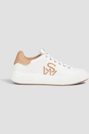 Stuart Weitzman SW Pro two-tone leather sneakers