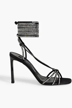 Sergio Rossi Sr Dea Crystal 95 embellished suede and satin sandals