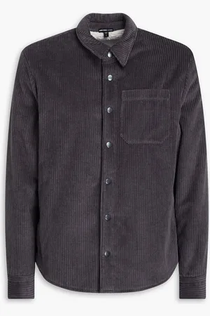 James Perse Cotton and wool-blend corduroy jacket - Gray