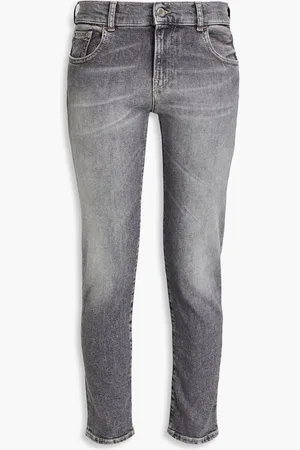 Emporio Armani Faded mid-rise slim-leg jeans