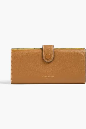 Tory Burch Bonbon pebbled-leather wallet - Brown