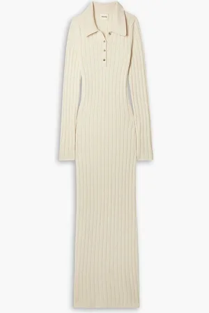 Khaite Hans ribbed cashmere maxi dress - Neutral