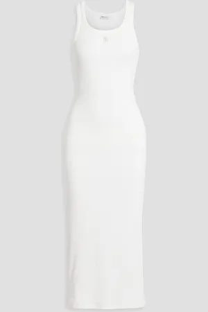 Brunello Cucinelli Ribbed cotton-blend midi dress