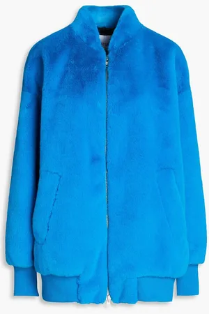 Stand Studio Iman faux fur bomber jacket - Blue