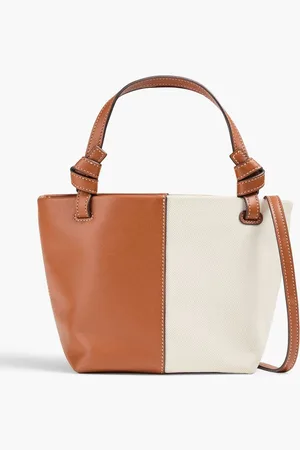 Staud Ida Mini canvas and leather tote - White