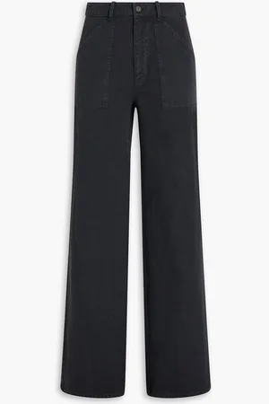 NILI LOTAN Quentin cotton-twill wide-leg pants