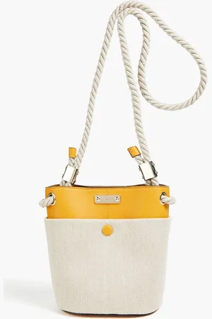 Chloé Key twill and leather bucket bag - Yellow