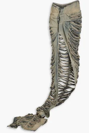 Rick Owens Edfu sliced denim maxi skirt - Blue
