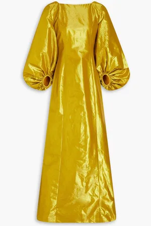 HUISHAN ZHANG Pleated taffeta gown - Metallic