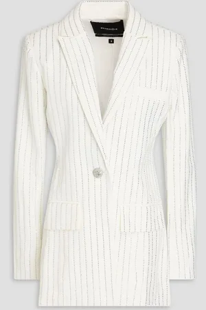 Retrofete Crystal-embellished crepe blazer