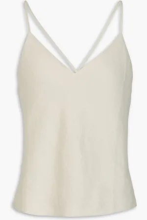THEORY Linen-blend twill camisole - Gray