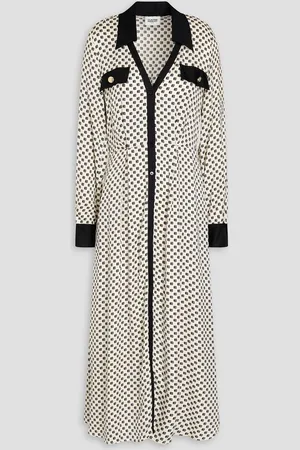 Claudie Pierlot Printed twill midi shirt dress - White