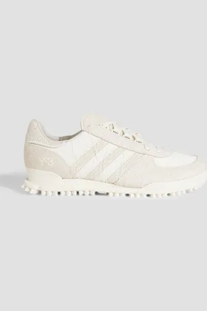 Y-3 Marathon TR shell, suede and leather sneakers - White