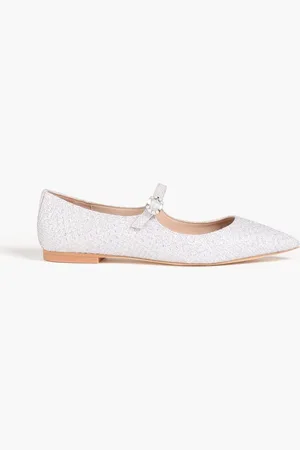 Stuart Weitzman Dazzle Flat lamé point-toe flats - Metallic