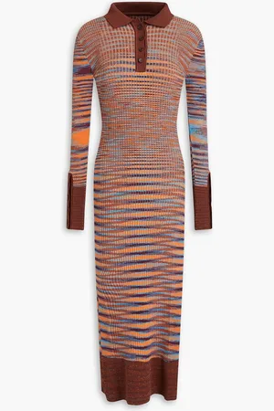 Jacquemus Zucca space-dyed cotton and merino wool-blend midi dress