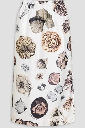 Marni Floral-print silk-twill skirt