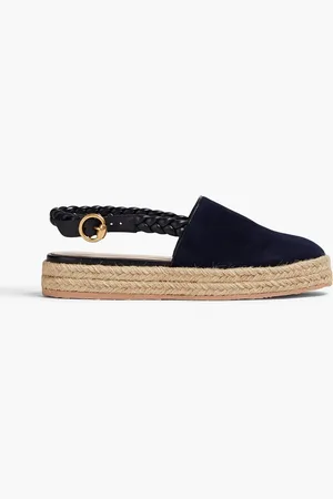Gianvito Rossi Leather-paneled suede espadrilles - Blue