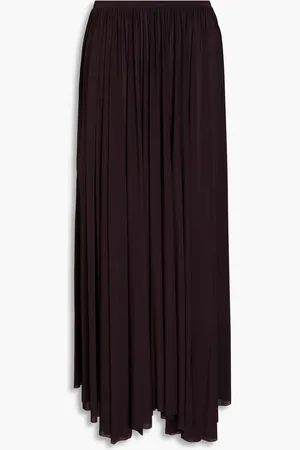 Serafini Gathered jersey midi skirt - Brown