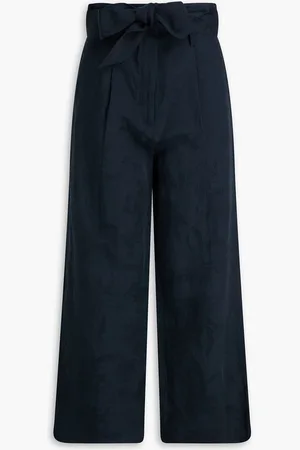 VERONICA BEARD Vitha modal and linen-blend jacquard wide-leg pants - Blue