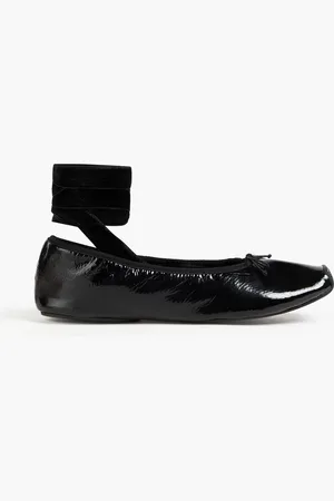 Tory Burch Patent-leather and velvet ballet flats