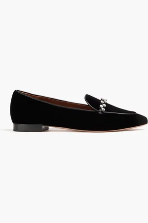 MALONE SOULIERS Bruna embellished velvet loafers