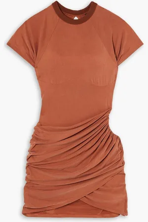 Jacquemus Espelho gathered cutout stretch-jersey mini dress - Brown