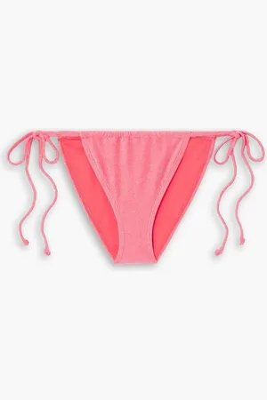 GOOD AMERICAN Sparkle Tiny Ties metallic bikini briefs - Pink