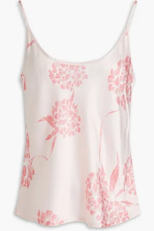 La Perla Floral-print silk-satin camisole - Pink